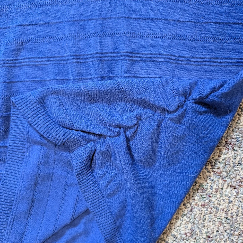 Sweater Blue Ribbed Crew Neck - Picture 11 of 12